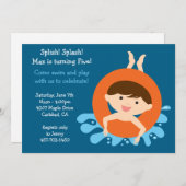 Pool Party Geburtstagsparty Einladung (Vorne/Hinten)