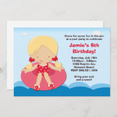 Pool Party Geburtstagsparty Einladung (Vorne/Hinten)