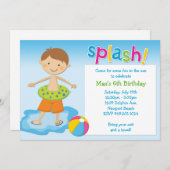 Pool Party Geburtstagsparty Einladung (Vorne/Hinten)