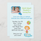 Pool Party Geburtstagsparty Einladung (Vorne/Hinten)