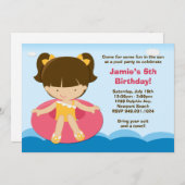 Pool Party Geburtstagsparty Einladung (Vorne/Hinten)