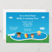 Pool Party Geburtstagsparty Einladung (Vorne/Hinten)