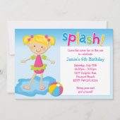 Pool Party Geburtstagsparty Einladung (Vorderseite)