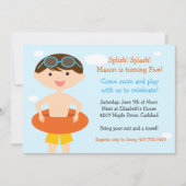 Pool Party Geburtstagsparty Einladung (Vorderseite)