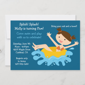 Pool Party Geburtstagsparty Einladung