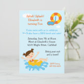 Pool Party Geburtstagsparty Einladung (Stehend Vorderseite)