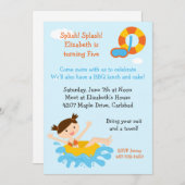 Pool Party Geburtstagsparty Einladung (Vorne/Hinten)