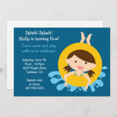 Pool Party Geburtstagsparty Einladung (Vorne/Hinten)