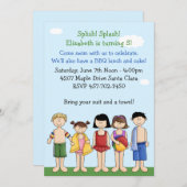 Pool Party Geburtstagsparty Einladung (Vorne/Hinten)