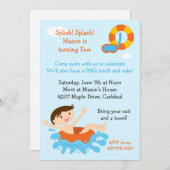 Pool Party Geburtstagsparty Einladung (Vorne/Hinten)