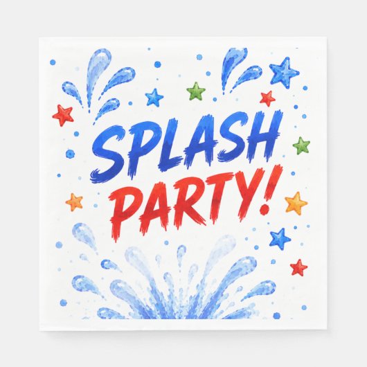 Pool-Party-Geburtstagsservietten Serviette (Vorderseite)