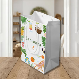 Pool Party Gift Bag - Summer Tropical Theme Mittlere Geschenktüte