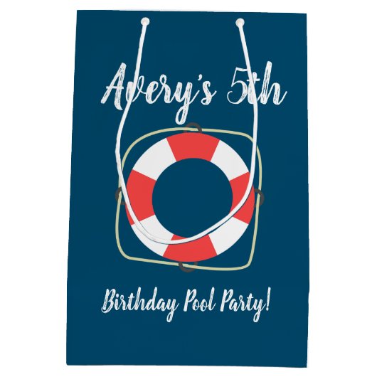 Pool Party Gift Party Bags Mittlere Geschenktüte (Rückseite)