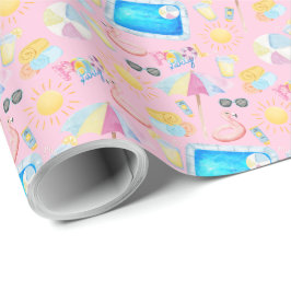 Pool Party Gift Wrapping Paper - Pink Geschenkpapier