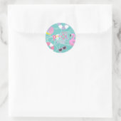 Pool Party Girl Pink und Lila Geburtstag Runder Aufkleber (Tasche)