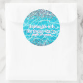 Pool Party Glitzer Geburtstag Gefallen Runder Aufkleber (Tasche)