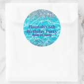 Pool Party Glitzer Geburtstag Gefallen Runder Aufkleber (Tasche)