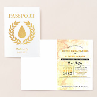 Pool Party Gold Foil Passport Folienkarte