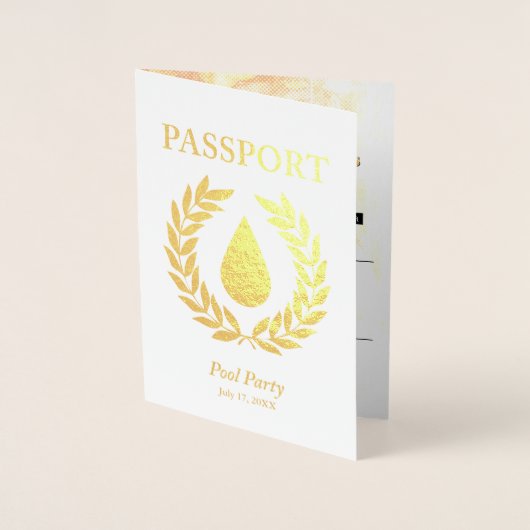 Pool Party Gold Foil Passport Folienkarte (Vorderseite)