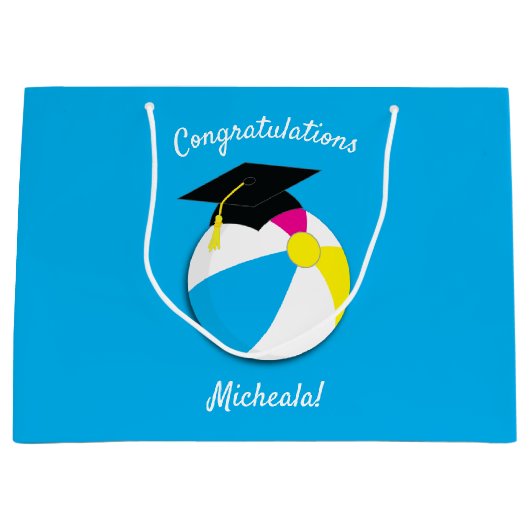 Pool Party Graduation Party Große Geschenktüte (Vorderseite)