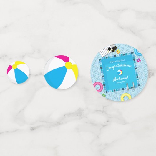 Pool Party Graduation Party Konfetti (Vorderseiten)