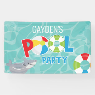 Pool Party Hai Jungen Geburtstag Banner