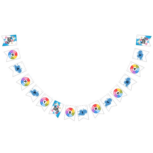 Pool Party Happy Birthday Wimpelkette (Alle)