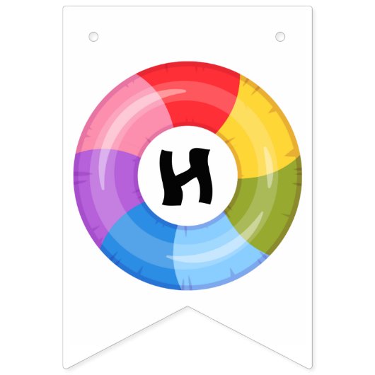 Pool Party Happy Birthday Wimpelkette (Zweite Fahne)