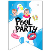 Pool Party Happy Birthday Wimpelkette (Erste Fahne)