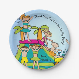 Pool-Party individuell dank Birthday Paper Plate Pappteller