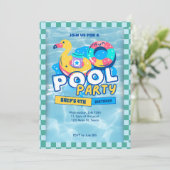 pool party invitation einladung (Stehend Vorderseite)