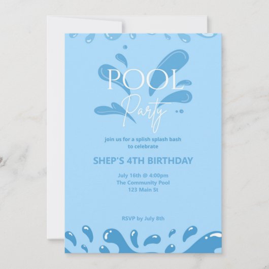 pool party invitation einladung (Vorderseite)