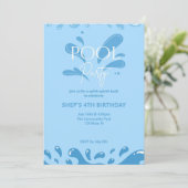 pool party invitation einladung (Stehend Vorderseite)