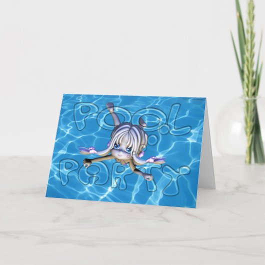 Pool Party Invitation with Moonies Cutie Pie Einladung (Vorderseite)