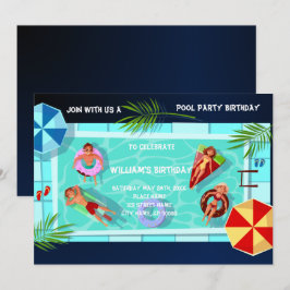 Pool Party jedes Lebensjahres Einladung