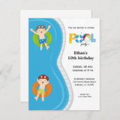 Pool-Party (Junge) Einladung (Vorne/Hinten)