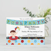 Pool-Party (Junge) Einladung (Stehend Vorderseite)