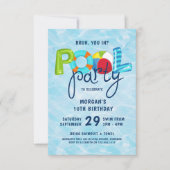 Pool Party KId's Birthday Party Einladung (Vorderseite)