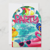 Pool party kids invitation  einladung (Vorderseite)