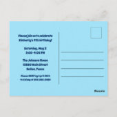 Pool Party Kinder Foto Vorlage Blue Birthday Party Postkarte (Rückseite)