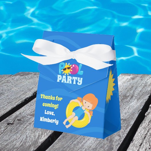 Pool-Party-Kindergeburtstag Niedliche benutzerdefi Geschenkschachtel