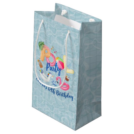 Pool-Party Kleine Geschenktüte (Rückseite Schrägansicht)