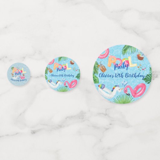 Pool-Party Konfetti (Rückseiten)