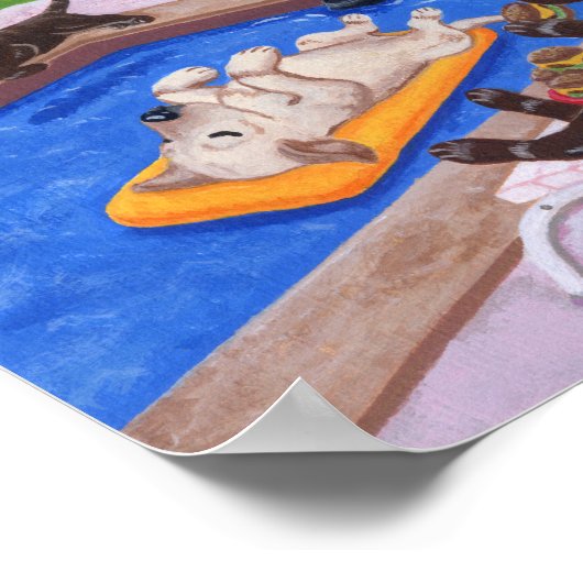 Pool Party Labradors 2 Artwork Poster (Ecke)