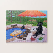 Pool Party Labradors 2 Bilder Puzzle (Horizontal)