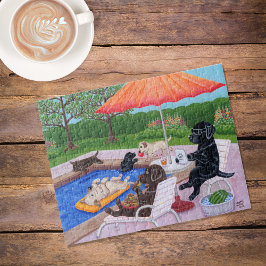 Pool Party Labradors 2 Bilder Puzzle