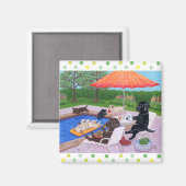 Pool Party Labradors 2 Magnet (Vorderseite/Rückseite)
