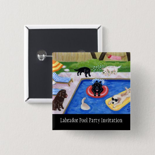 Pool-Party Labradors Button (Vorne & Hinten)