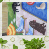 Pool-Party Labradors Malerei Geschirrtuch (Gefaltet)