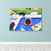 Pool Party Labradors (neu) Artwork Leinwanddruck (Insitu (Holzboden))
